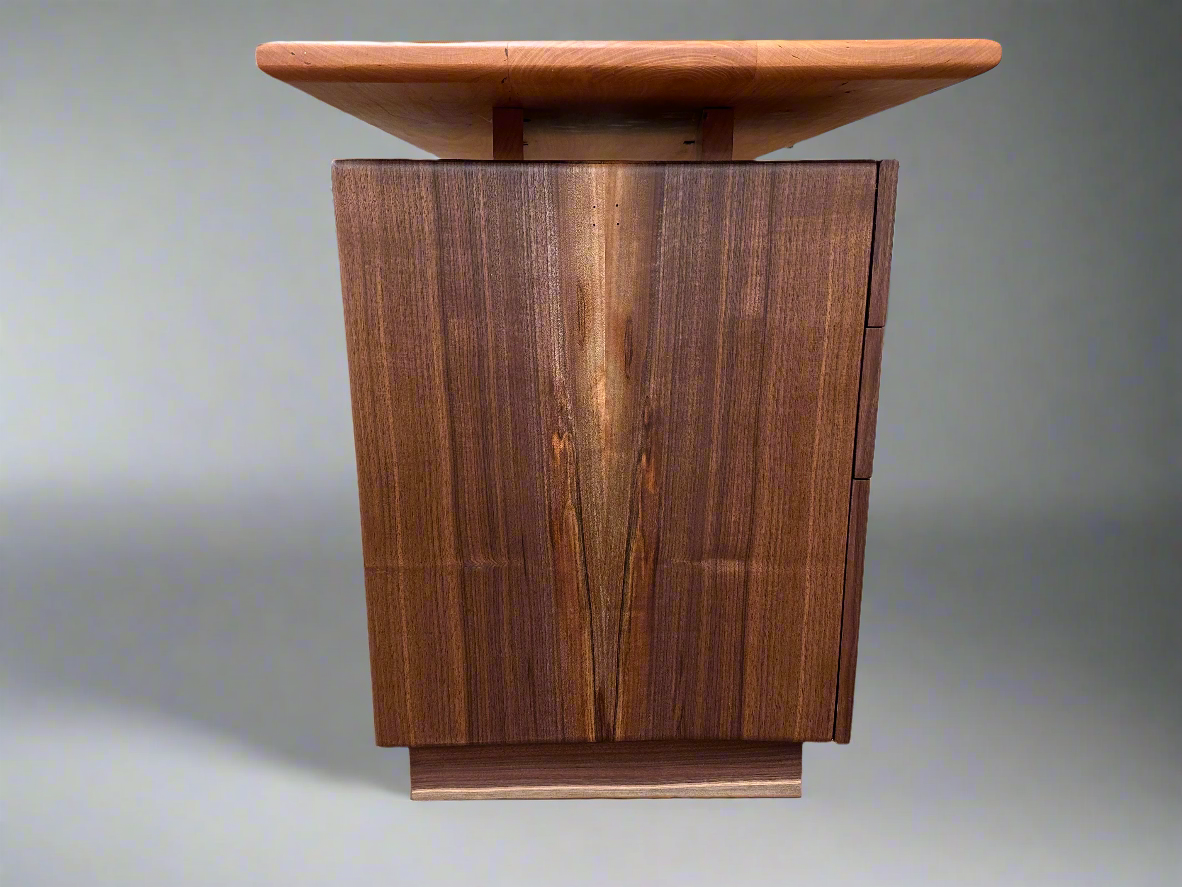 "Balance" Solid Wood Cherry & Walnut Desk, 3 Drawer Desk