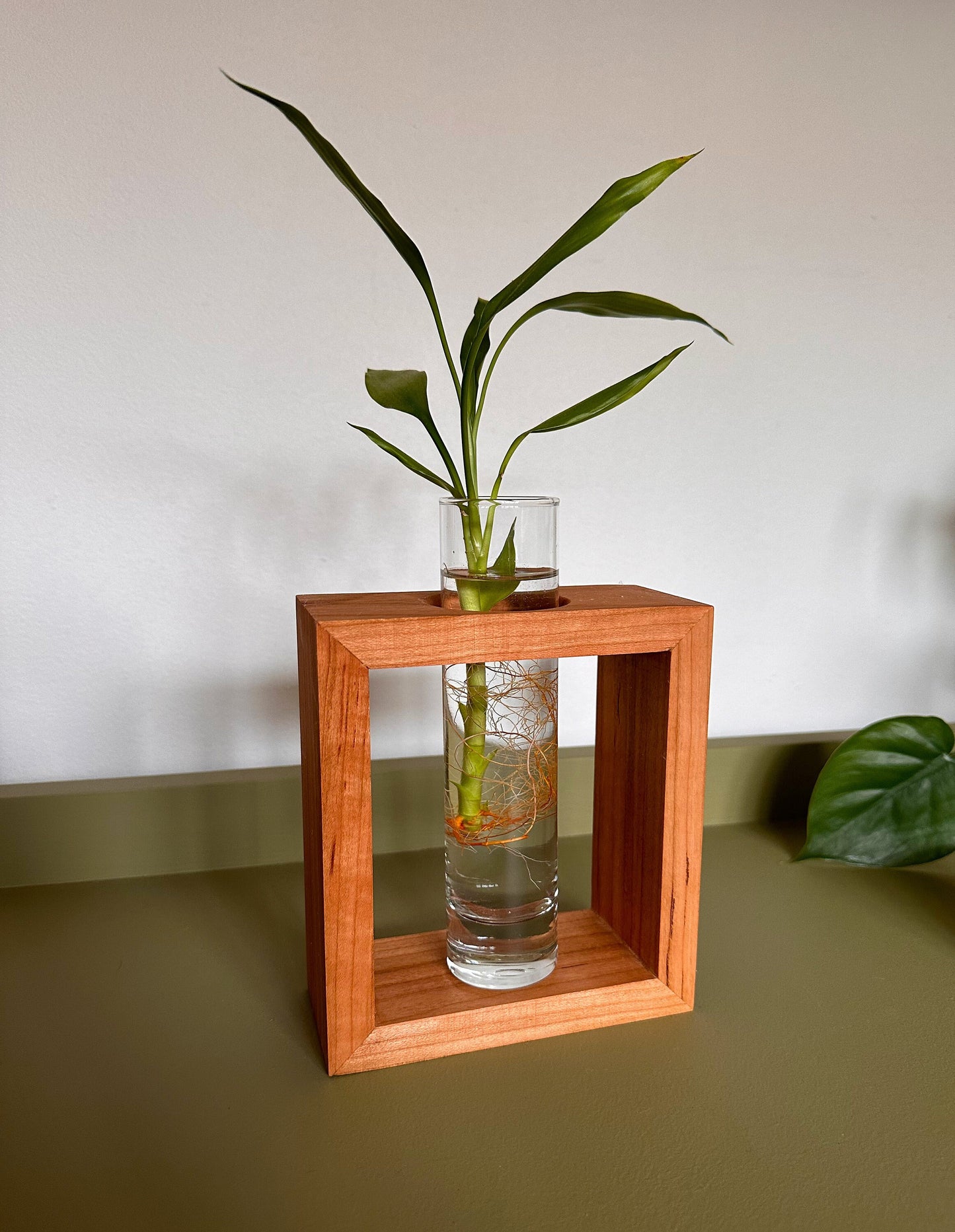 Handcrafted Solid Wood Bud Vase Propagation Station