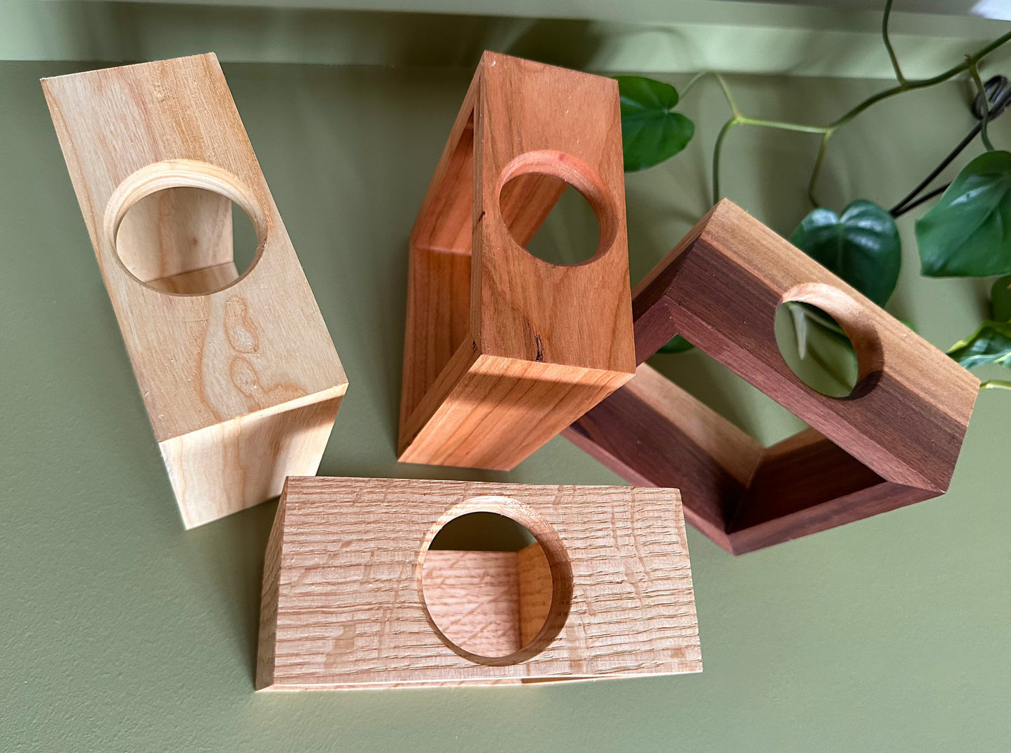 Handcrafted Solid Wood Bud Vase Propagation Station