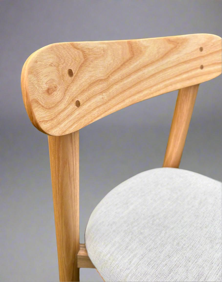 Handcrafted Solid Ash Wood Dining Chair - Mid-Century Modern Kitchen Furniture