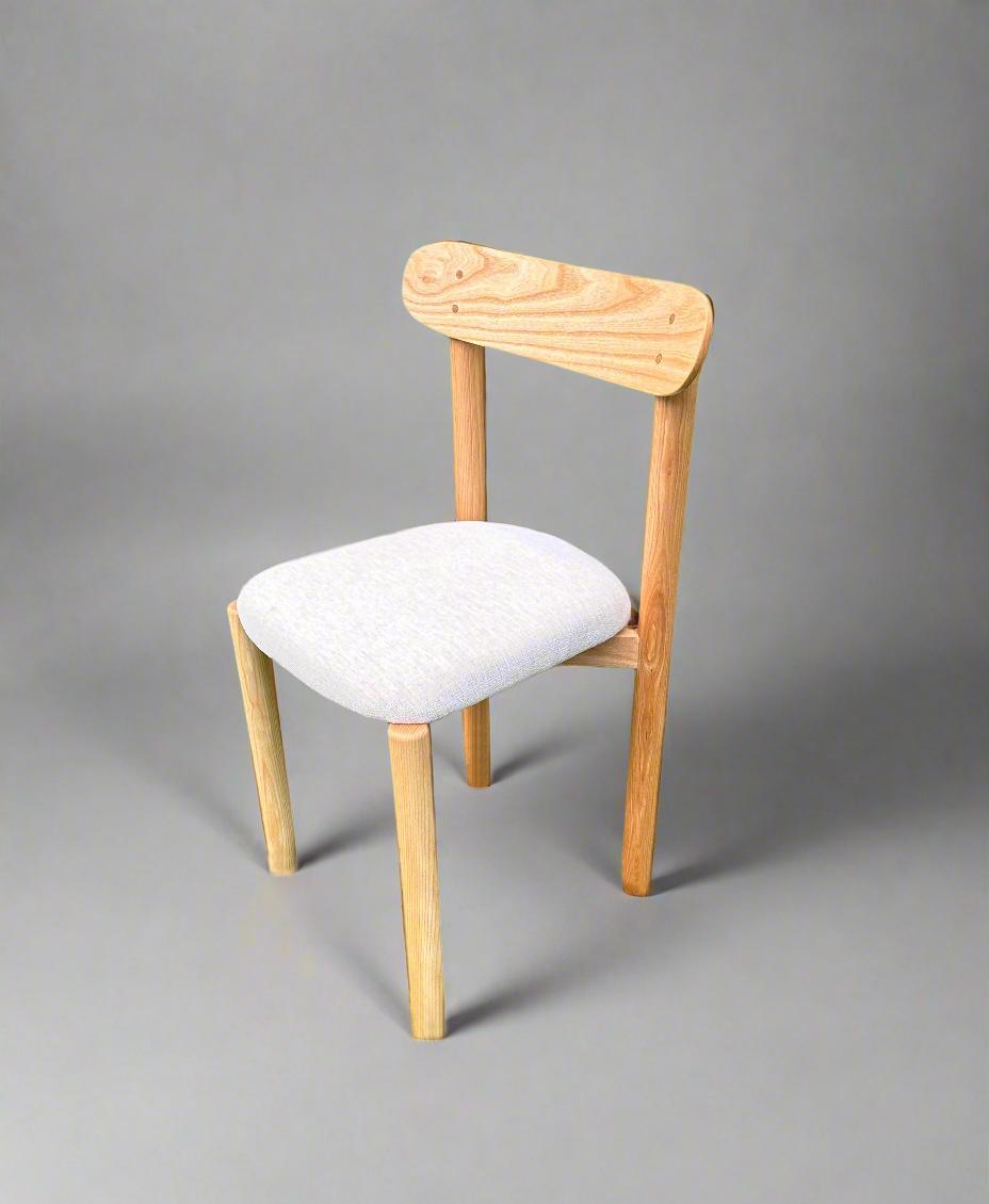 Handcrafted Solid Ash Wood Dining Chair - Mid-Century Modern Kitchen Furniture