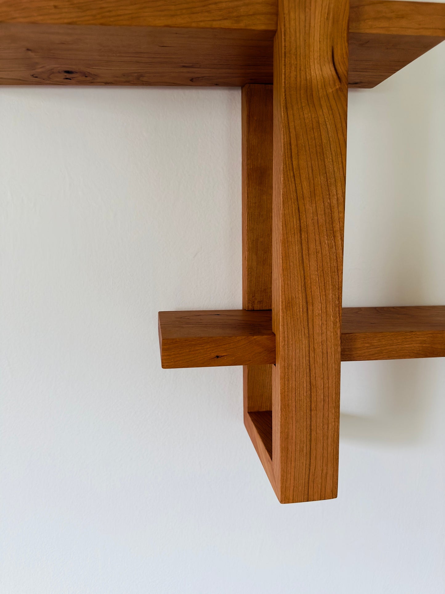 Solid Wood Shift Wall Shelf for Plants, Books, and Photos. Adjustable Mid Century Design, Scandinavian Modern Bookshelf