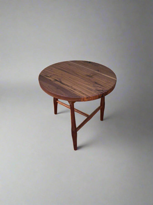 Handmade Solid Walnut Round End Table: Traditional Wood Accent Table
