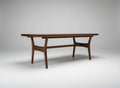 Wooden table on a gray background