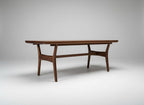 Wooden table on a gray background