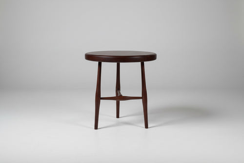 Handcrafted Solid Walnut Round End Table – Modern Minimalist Accent Table