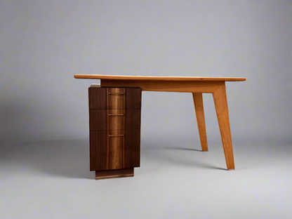 "Balance" Solid Wood Cherry & Walnut Desk, 3 Drawer Desk