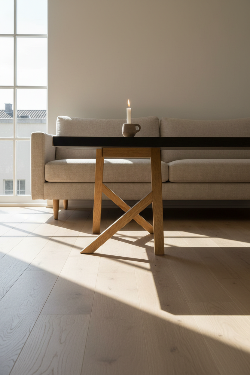 Etched Coffee Table — Side Profile