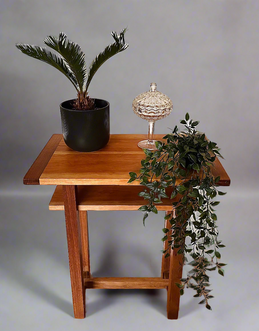 Cherry/Walnut End Table, 2 Tier solid wood