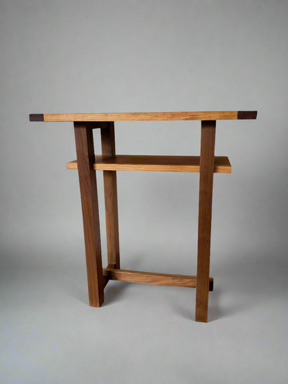 Cherry/Walnut End Table, 2 Tier solid wood