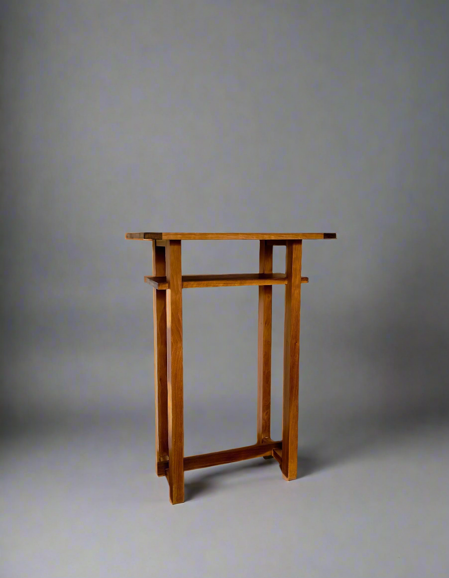 Cherry/Walnut End Table, 2 Tier solid wood