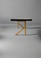 Modern Two‑Leg Solid Wood Coffee Table – Minimalist Handcrafted Contemporary Table