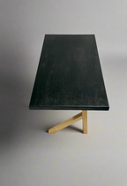 Modern Two‑Leg Solid Wood Coffee Table – Minimalist Handcrafted Contemporary Table