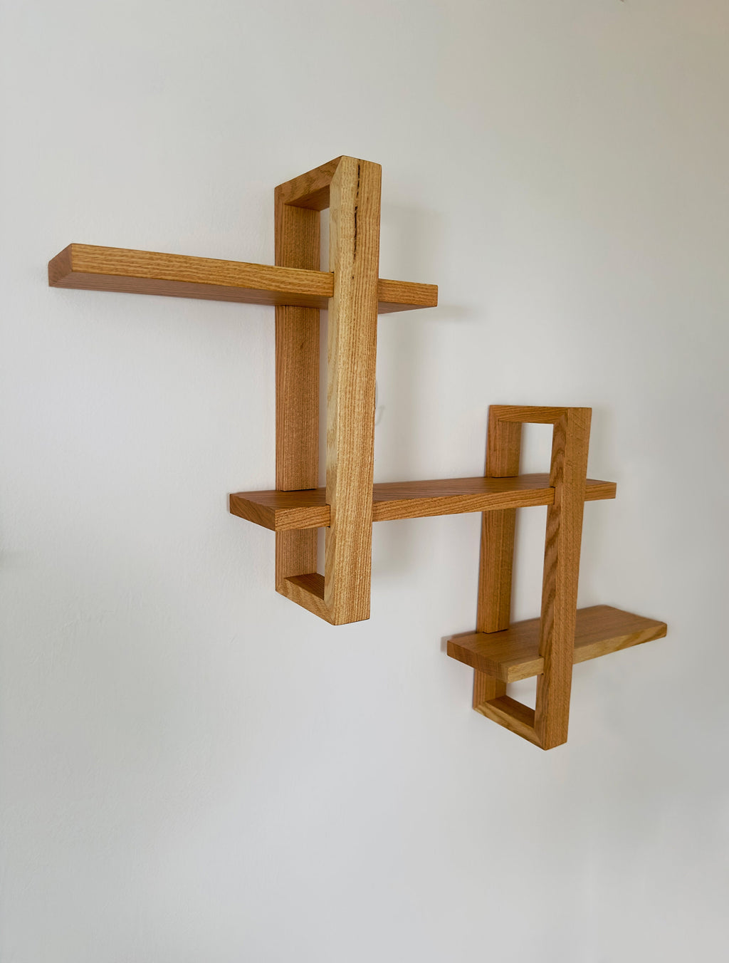 Solid Wood Floating Wall Shelf for Plants, Books, and Photos