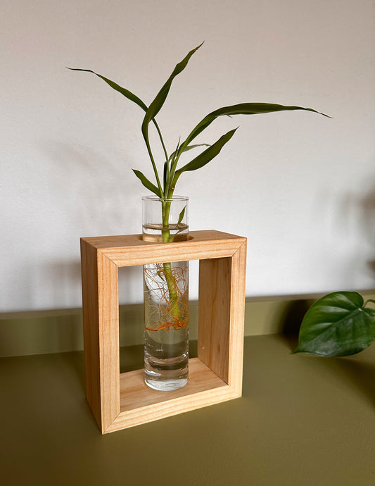 Handcrafted Solid Wood Bud Vase Propagation Station