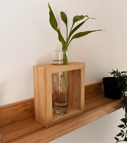 Handcrafted Solid Wood Bud Vase Propagation Station