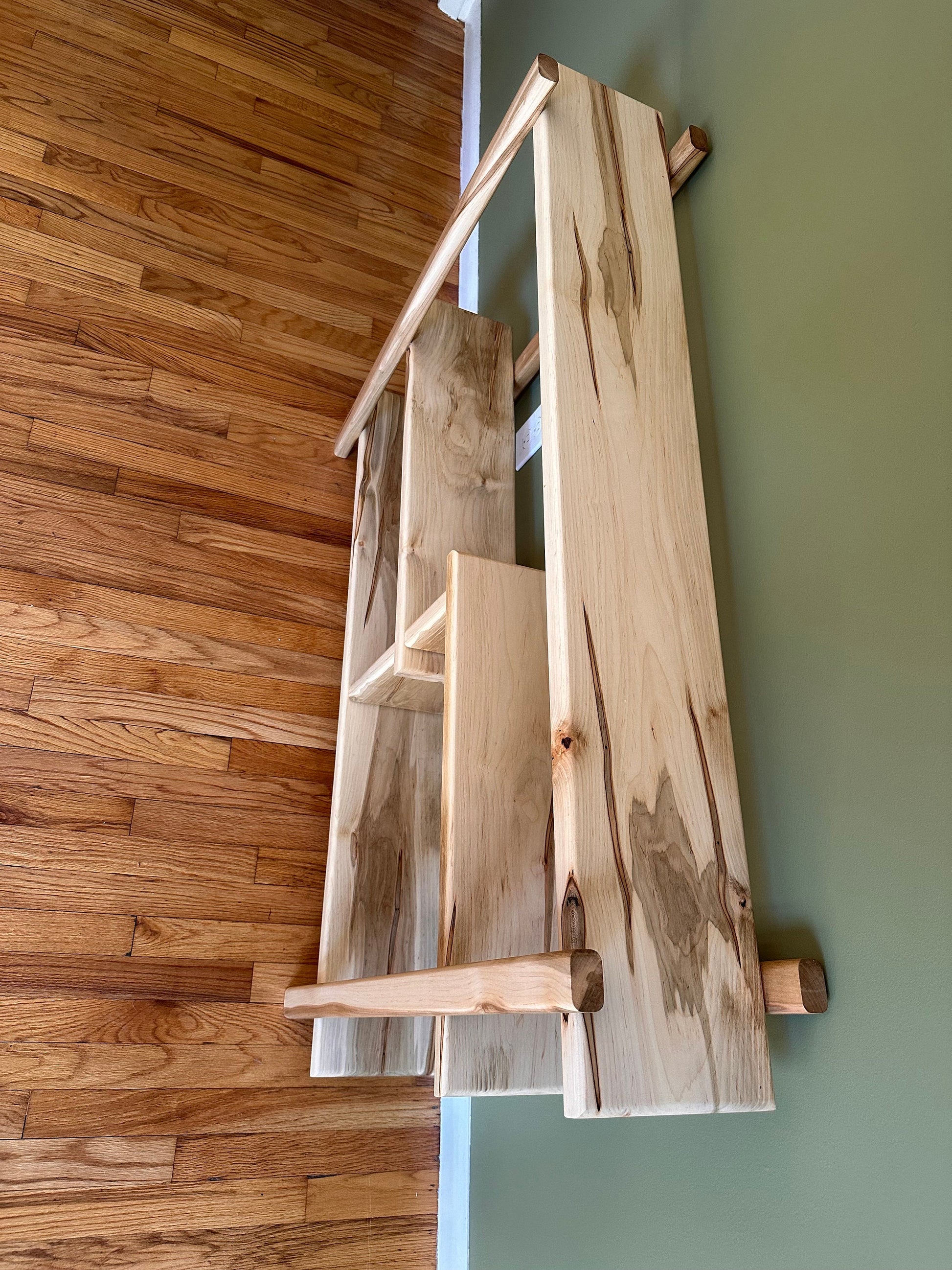 Handmade Mid Century Bookshelf - Solid Wood Console Table - Multilevel media Center