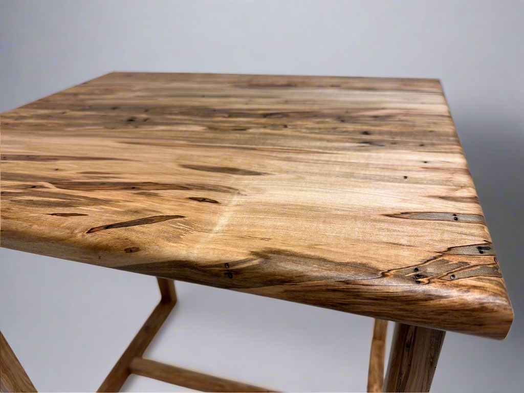 Solid Ambrosia Maple End Table – Scandinavian Minimalist Handcrafted Side Table