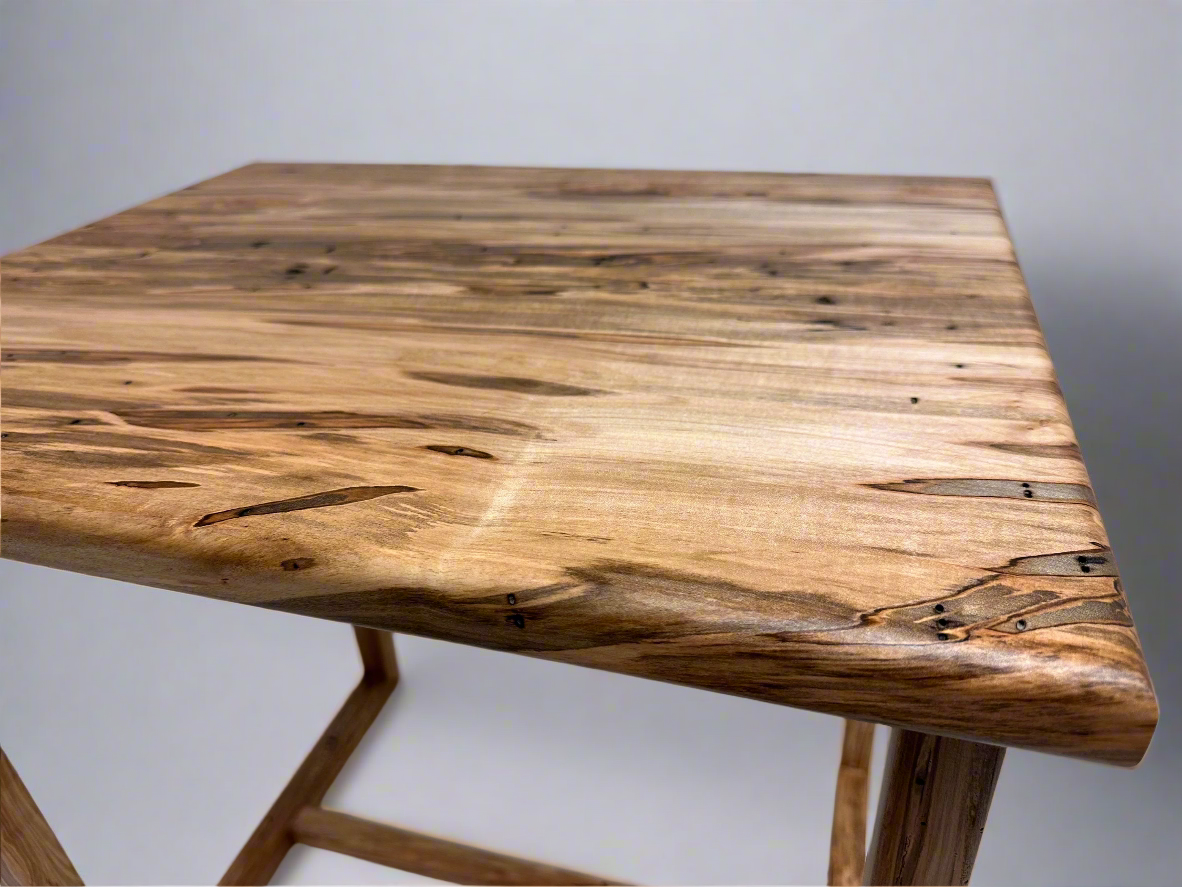 Solid Ambrosia Maple End Table – Scandinavian Minimalist Handcrafted Side Table