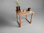 Solid Ambrosia Maple End Table – Scandinavian Minimalist Handcrafted Side Table
