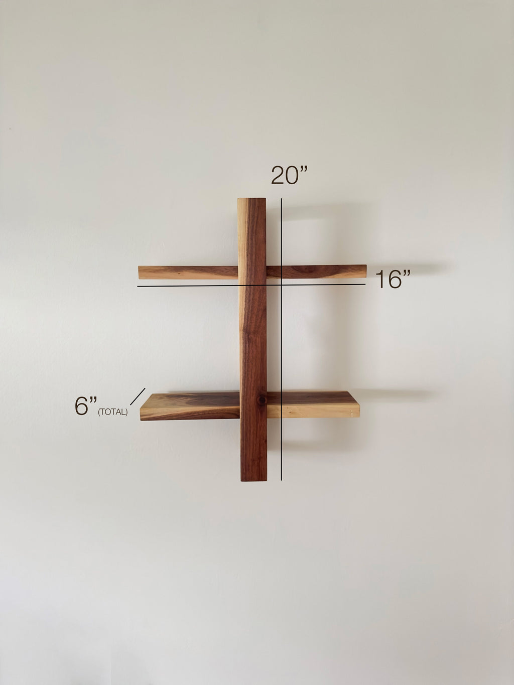 Solid Wood Shift Wall Shelf for Plants, Books, and Photos. Adjustable Mid Century Design, Scandinavian Modern Bookshelf
