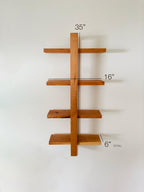 Solid Wood Shift Wall Shelf for Plants, Books, and Photos. Adjustable Mid Century Design, Scandinavian Modern Bookshelf